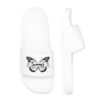 Motif d’été avec papillon, femmes cadeaux - Claquettes Homme - blanc - Devant