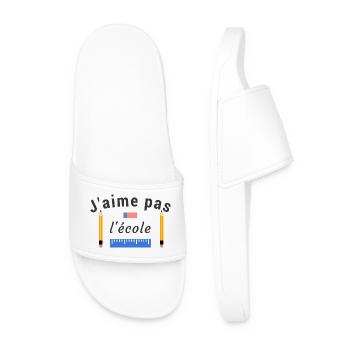 J'aime pas l'école - Claquettes Homme - blanc - Devant