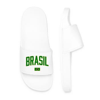 Conception du Brésil avec drapeau national - Claquettes Homme - blanc - Devant