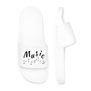 Schriftzug music, beste musiksprüche, musiker - Männer Badelatschen - Weiß - Vorne