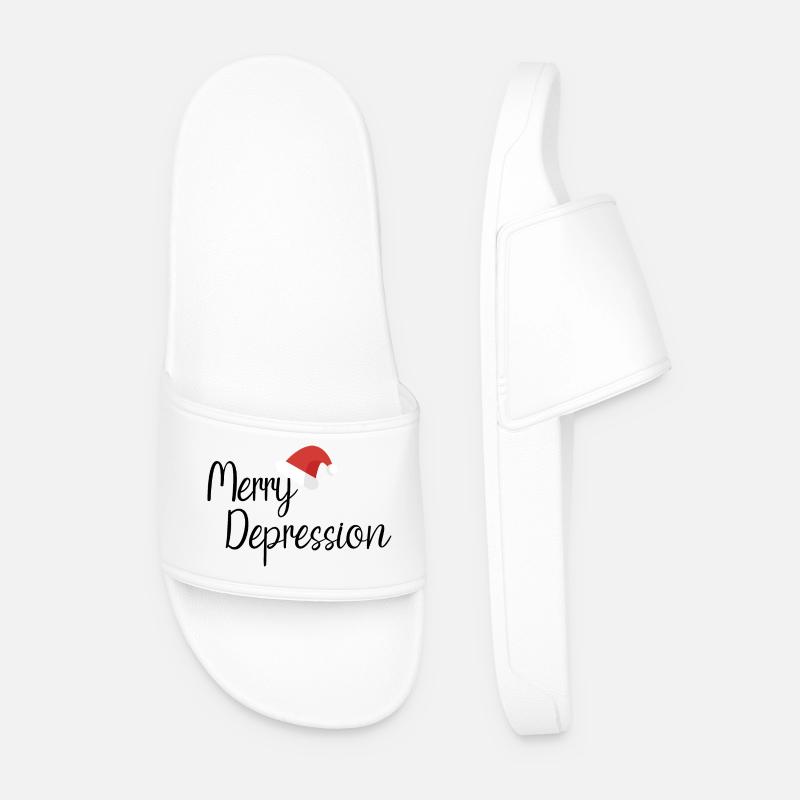 Merry Depression - Männer Badelatschen - Weiß