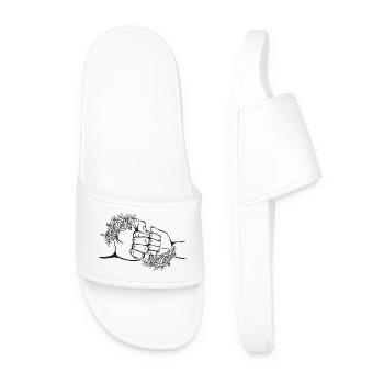 Cadeaux Papa Fille, Assorti Set Père Fille - Claquettes Homme - blanc - Devant