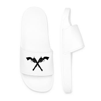 Two crossed colt army Revolver Colt 45 - Men’s Pool Sliders - white - Front