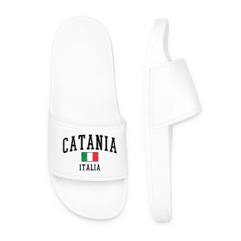 Design Catania avec drapeau et lettres Italies - Claquettes Homme - blanc - Devant