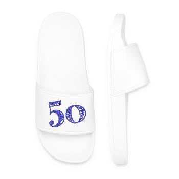 50 JAHRE. 50-jähriges Jubiläum. GEBURTSTAG 50 JAHRE. 50 - Männer Badelatschen - Weiß - Vorne
