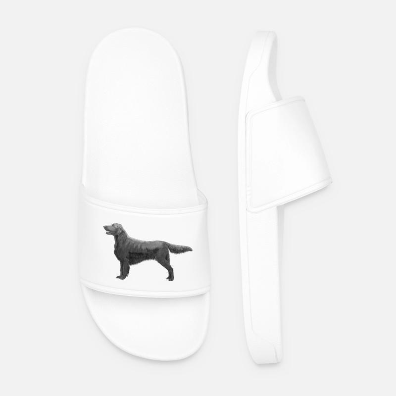 Flatcoated Retriever - Männer Badelatschen - Weiß