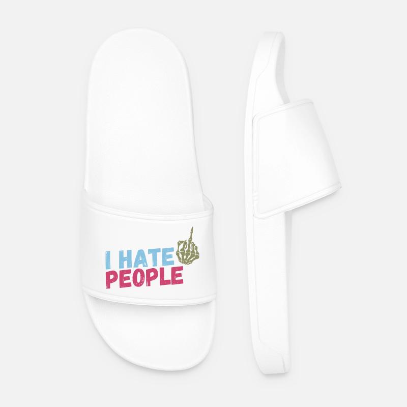 I hate People - Men’s Pool Sliders - white