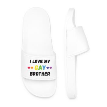 Pride Month LGBT - Ich liebe meinen schwulen Bruder - Männer Badelatschen - Weiß - Vorne