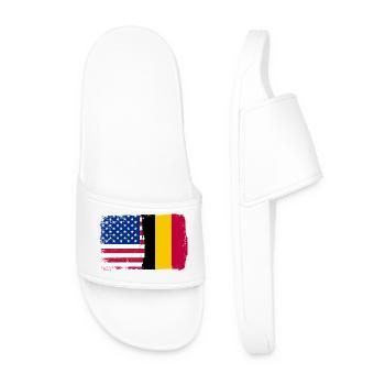 Grunge US Belgique Drapeau Split - Claquettes Homme - blanc - Devant