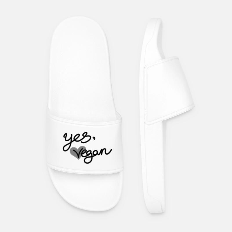 Yes, vegan - Men’s Pool Sliders - white