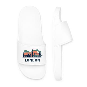 London Skyline Sonnenuntergang Retro - Männer Badelatschen - Weiß - Vorne