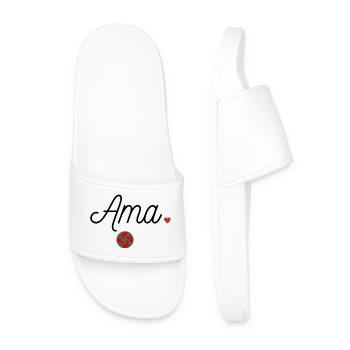 Ama et Lauburu. Maman en Basque - Claquettes Homme - blanc - Devant