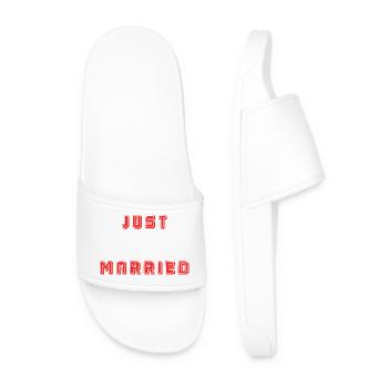 COUPLE. JUST MARRIED. EVJF. SAINT VALENTIN. MARIES - Claquettes Homme - blanc - Devant
