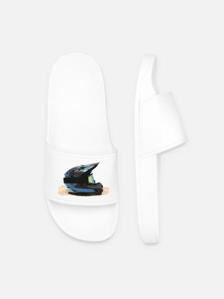 Motocross Helm - Männer Badelatschen - Weiß