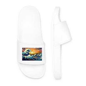 the great wave off of kanegawa - Men’s Pool Sliders - white - Front