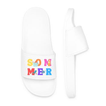 Sommer - Summer - Sommerliebe - Sonne - Männer Badelatschen - Weiß - Vorne