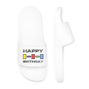HAPPY BIRTHDAY. JOYEUX ANNIVERSAIRE. ANNIVERSAIRE. - Claquettes Homme - blanc - Devant