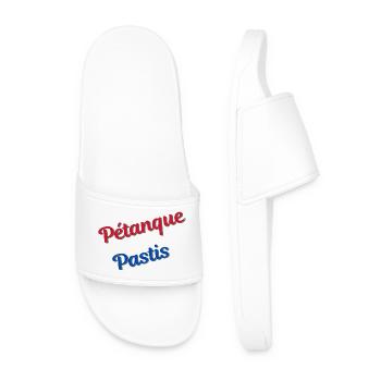 Pétanque and pastis - Men’s Pool Sliders - white - Front