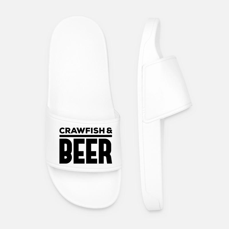Crawfish & Beer – Maritime Delight - Men’s Pool Sliders - white