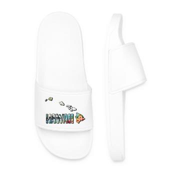 Watercolor Map of Hawaii - Men’s Pool Sliders - white - Front