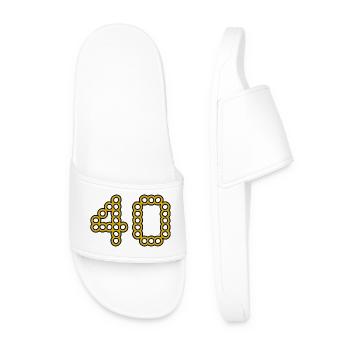 40. 40 YEARS. 40th ANNIVERSARY. 40 YEARS ANNIVERSARY. - Men’s Pool Sliders - white - Front