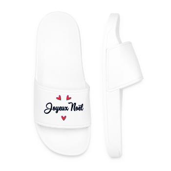 NOËL. JOYEUX NOËL. MERRY CHRISTMAS - Claquettes Homme - blanc - Devant