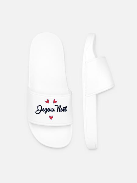 CHRISTMAS. MERRY CHRISTMAS. MERRY CHRISTMAS - Men’s Pool Sliders - white