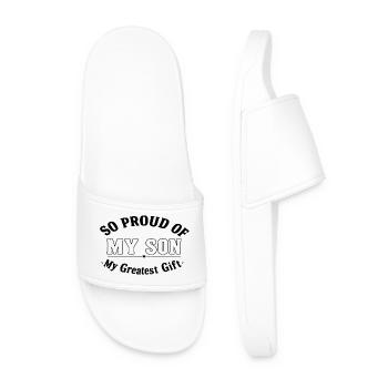 My son, my greatest gift - Men’s Pool Sliders - white - Front