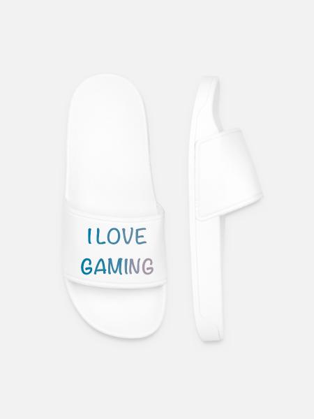 I Love Gaming Aquarell - Männer Badelatschen - Weiß