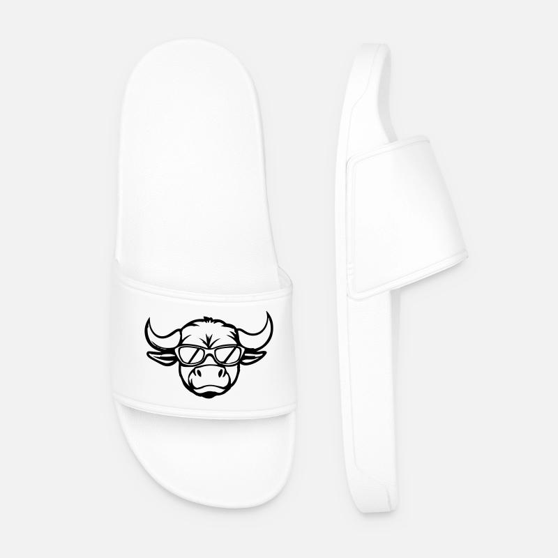 Taurus Comic Face - Men’s Pool Sliders - white