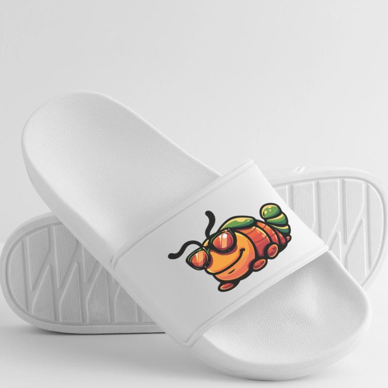 Worm Comic Cool Men’s Pool Sliders