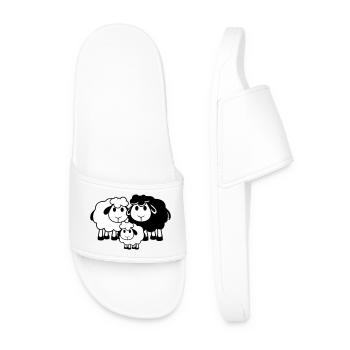 Family Sheep 3 Daddy Mom Parents Child Love Baby - Men’s Pool Sliders - white - Front