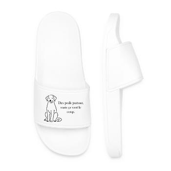 Des poils partout, mais ça vaut le coup - Claquettes Homme - blanc - Devant