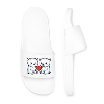 Couple d’ours polaires Saint-Valentin - Claquettes Homme - blanc - Devant
