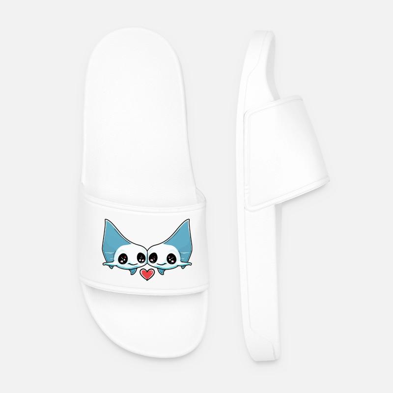 Rays Love Couples Valentine's Day - Men’s Pool Sliders - white