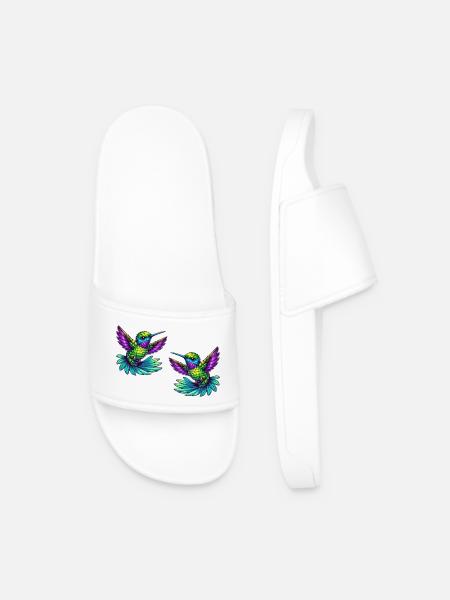 Hummingbird Bird 2 - Men’s Pool Sliders - white