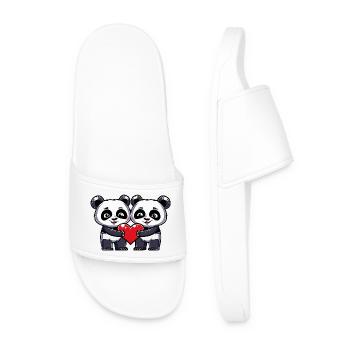 Panda Couple Saint-Valentin - Claquettes Homme - blanc - Devant