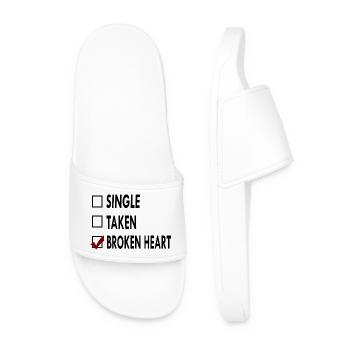 SINGLE noir blanc BROKEN - Claquettes Homme - blanc - Devant