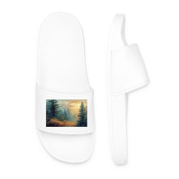 Poster Illustration Paysage de Forêt - Claquettes Homme - blanc - Devant
