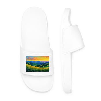 Natur Landschaft Illustration Poster - Männer Badelatschen - Weiß - Vorne