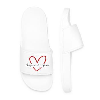 Équipe de La mariée cœur rouge pailleté - Claquettes Homme - blanc - Devant