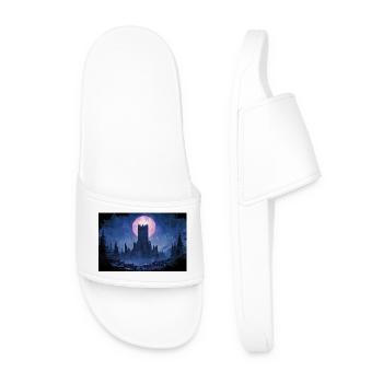 Poster Illustration Medieval Landscape in Ruins - Men’s Pool Sliders - white - Front