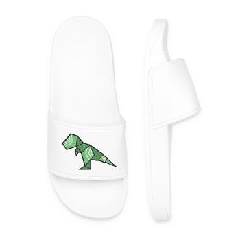 T-Rex Dino Origami Style - Männer Badelatschen - Weiß - Vorne