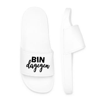 BIN DAGEGEN - Nein - Statement - Männer Badelatschen - Weiß - Vorne
