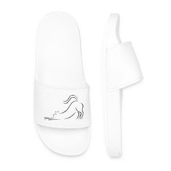 cat - Men’s Pool Sliders - white - Front