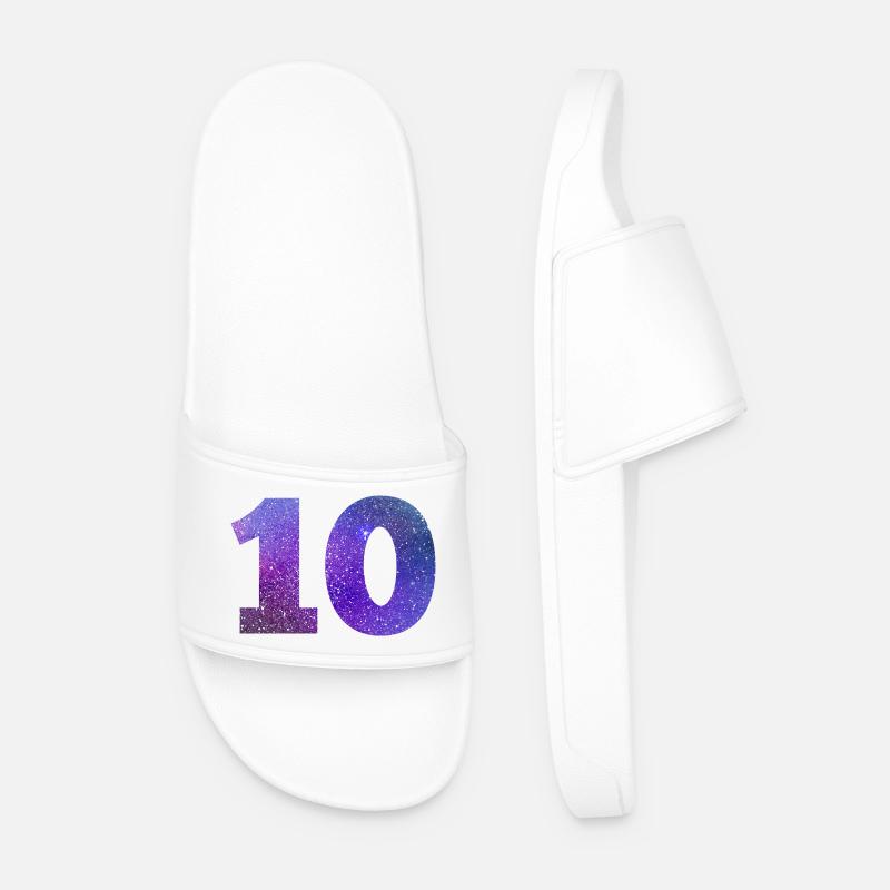 Number 10 galaxy - Men’s Pool Sliders - white