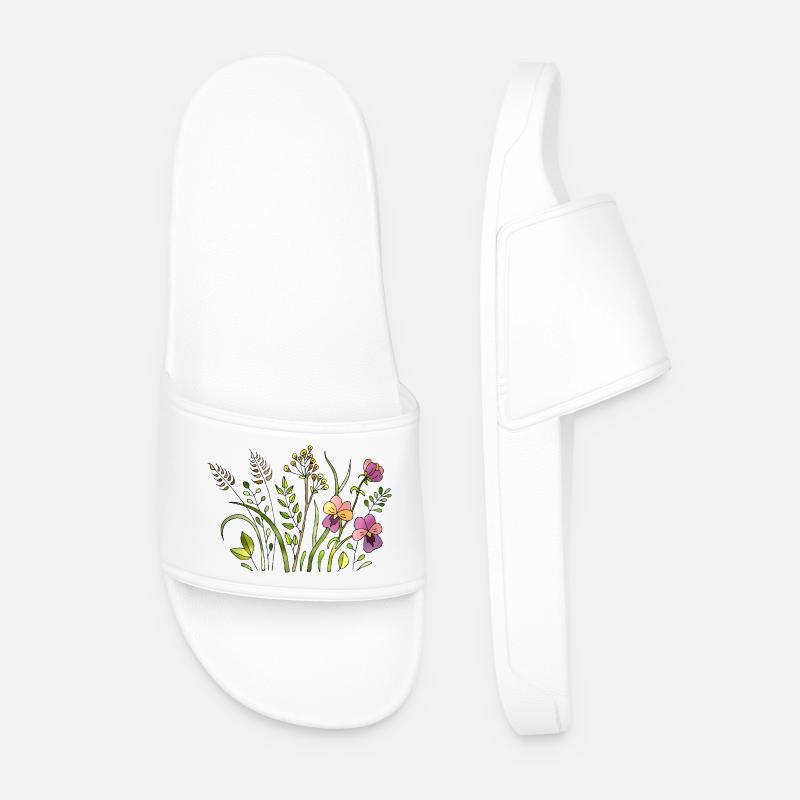 Blumen - Männer Badelatschen - Weiß