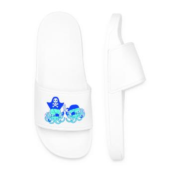 Two Octopus Pirate Sailing Crew Captain 2 Buccaneers - Men’s Pool Sliders - white - Front
