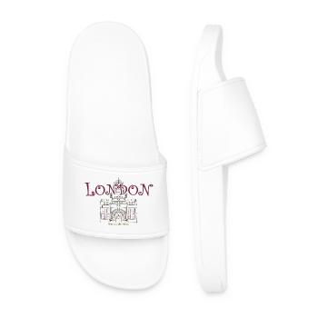 London, Kensington, Museum of Art, Hand Drawing - Men’s Pool Sliders - white - Front