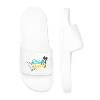 Bride Squad Tropical Sunset Design - Men’s Pool Sliders - white - Front